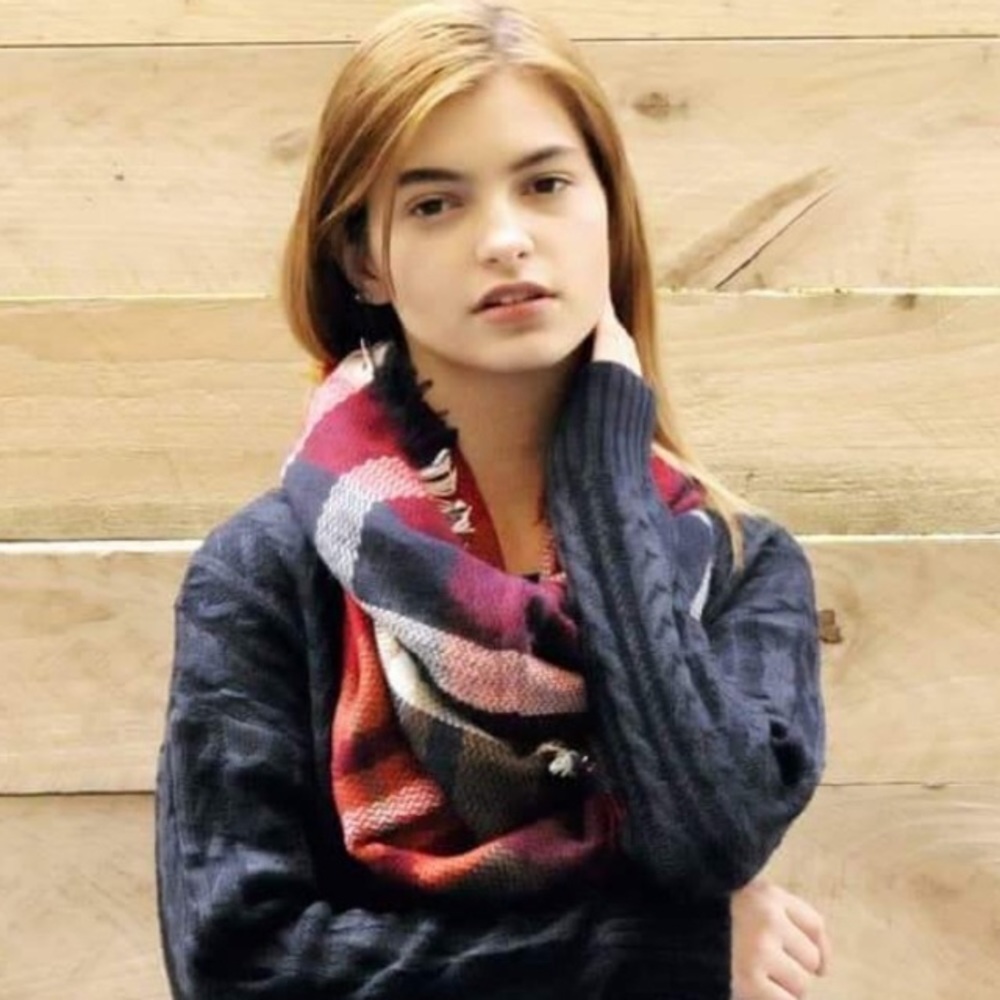 Plaid infinity scarf